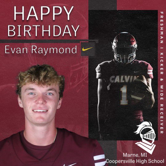 CalvinKnightsFB's tweet photo. Happy Birthday Evan! #GoKnights ⚔️ https://t.co/93A6FCmduK