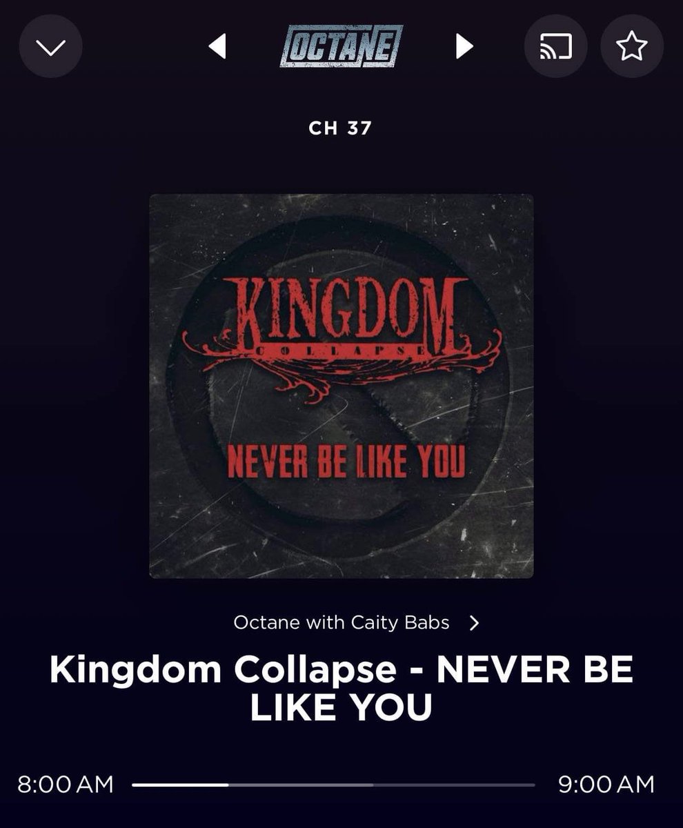 Thanks @CiBabs for spinning @kingdomcollapse #NeverBeLikeYou this morning. This anthem is a perfect way to start my day. Keep it up girl! Thanks again! 🤘🏻🔥🤘🏻🔥🤘🏻 @SiriusXMOctane #kingdomcollapse #octane #hardrock #kcarmy