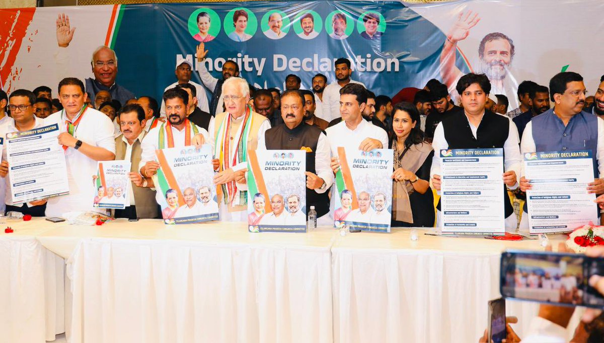 JAslamBashaINC's tweet photo. Minority Rights (Minority Declaration Programme) Telangana Hyderabad.
Another show room of love is going to open in Telangana, the mind is fed up with the false promises of KCR.
@ShayarImran
#MinorityDeclaration
#TelanganaAssemblyElections2023
@revanth_anumula @Manikrao_INC https://t.co/SZl4UrDwaH