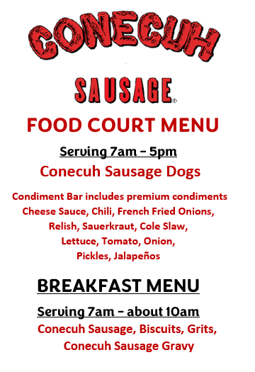 Breakfast is back and we've got all things Conecuh plus so much more ready for you in the Gift Shop!  Open Monday - Saturday 7am - 5pm, located right off I-65 at Exit 96 in Evergreen, AL.  We will be closed Thanksgiving Day and open Friday and Saturday.  Come see us soon!