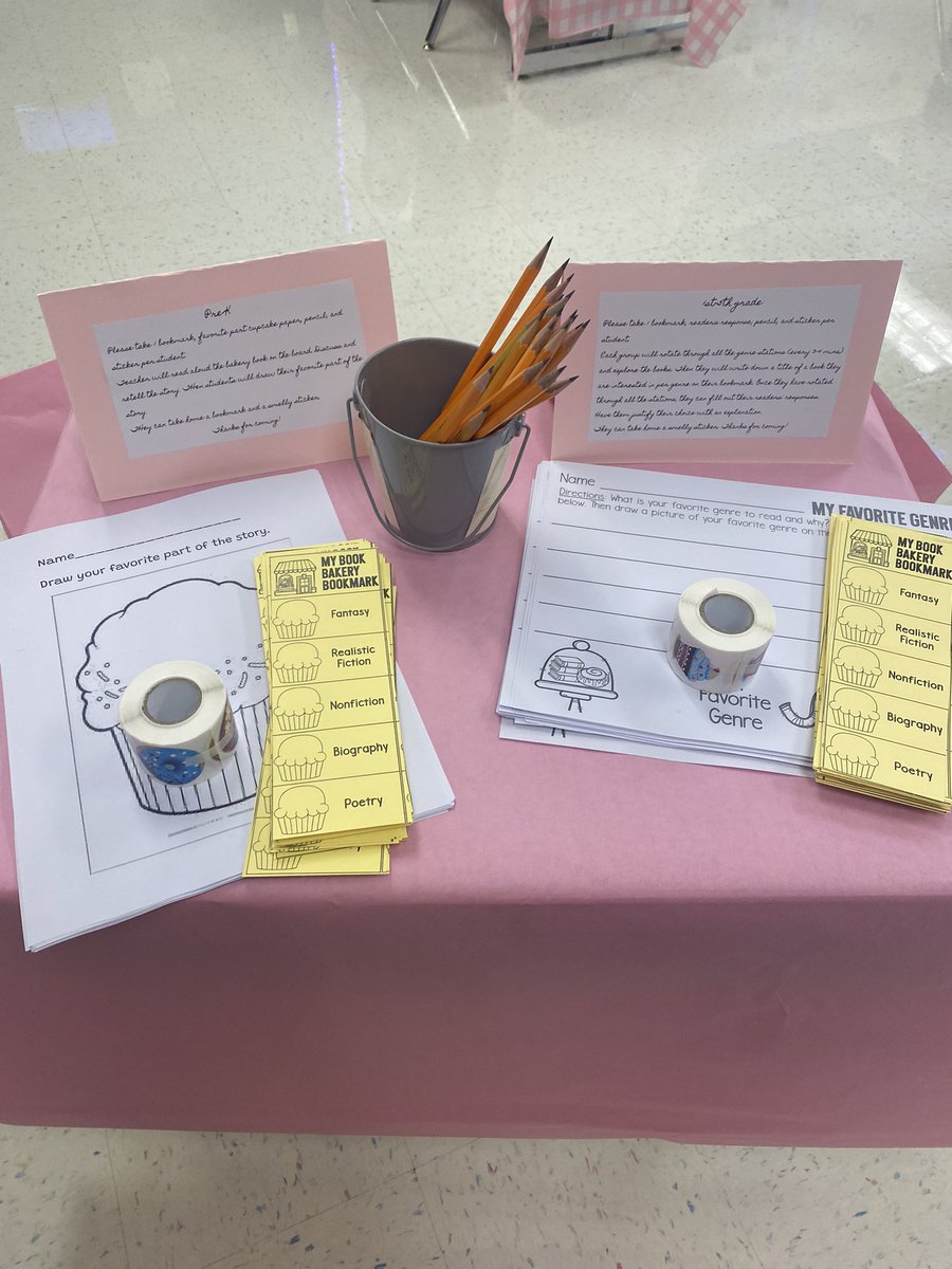 mrstrevinoLL's tweet photo. Lieck’s Sweet Reading Bakery is open! Students rotate genre stations and record what book interests them on their cupcake book marker. @NISDLieck https://t.co/9nTMHauCkr