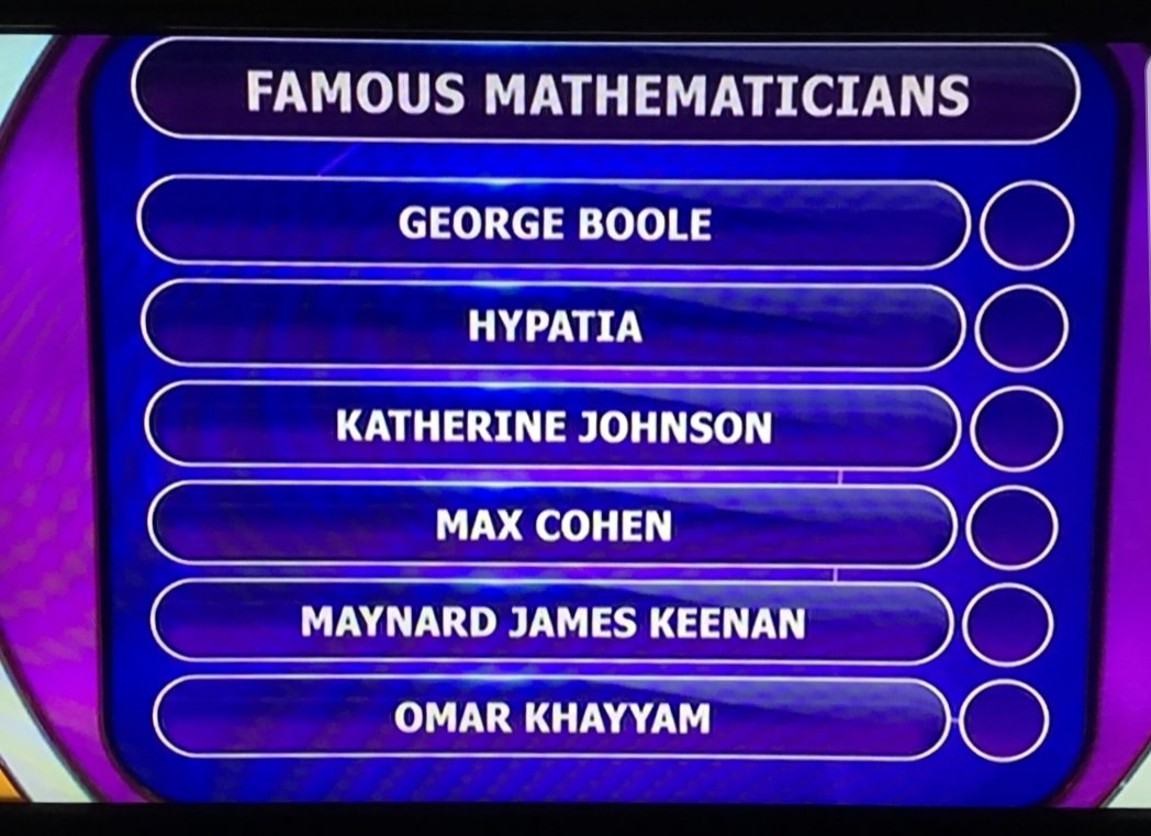 Good to see a maths question on @TVsPointless again