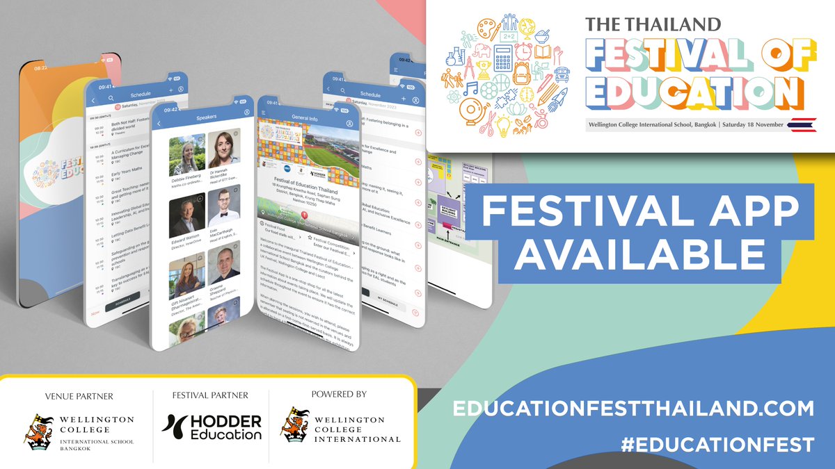 📱Festival App - Download Now 📱

Our Festival App for next week's Festival of Education <a href="/WCIBangkok/">WellingtonCollegeBKK</a> is now available to download. 

🗓️View all sessions
✅ Plan your day
🔗 Connect with attendees

#EducationFest

educationfestthailand.com/festival-app/