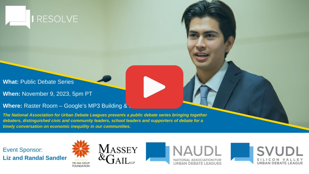 📢 Exciting News! 🎥 Join us for the I RESOLVE Live livestream tonight! Tune in virtually at 6 PM PT to watch our talented student debaters in action. 🗣️💫

👉 Livestream Link: youtube.com/watch?v=pwFW5G…
