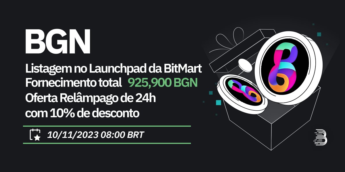 BitMart_PT's tweet photo. 🔥 Oferta Relâmpago de #Bitgain (#BGN) @BitgainAi1 no #BitMart Launchpad com 10% de DESCONTO dia 10/11/2023🎉

💎FORNECIMENTO TOTAL: 925.900 $BGN
💎Preço de venda: 0,054 USDT
💎Passar KYC até 9/11/2023

👉 Saiba mais: https://t.co/gUjTvlwR8L
👉Participe: https://t.co/9iVTFqwE77 https://t.co/eOBkpTTkhC