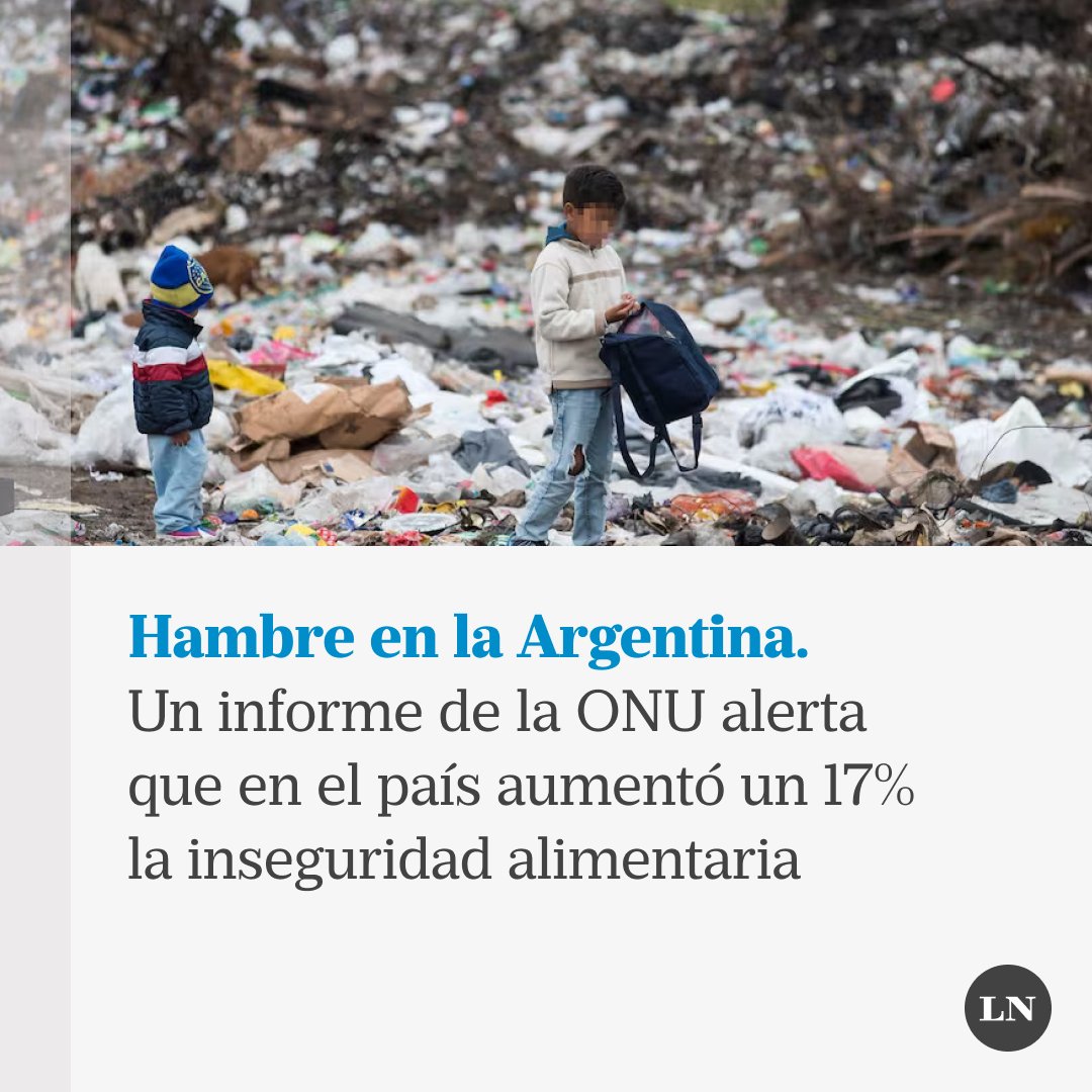 LANACION's tweet image. Un informe de la ONU alerta que en el país aumentó un 17% la inseguridad alimentaria

shorturl.at/qtBK5