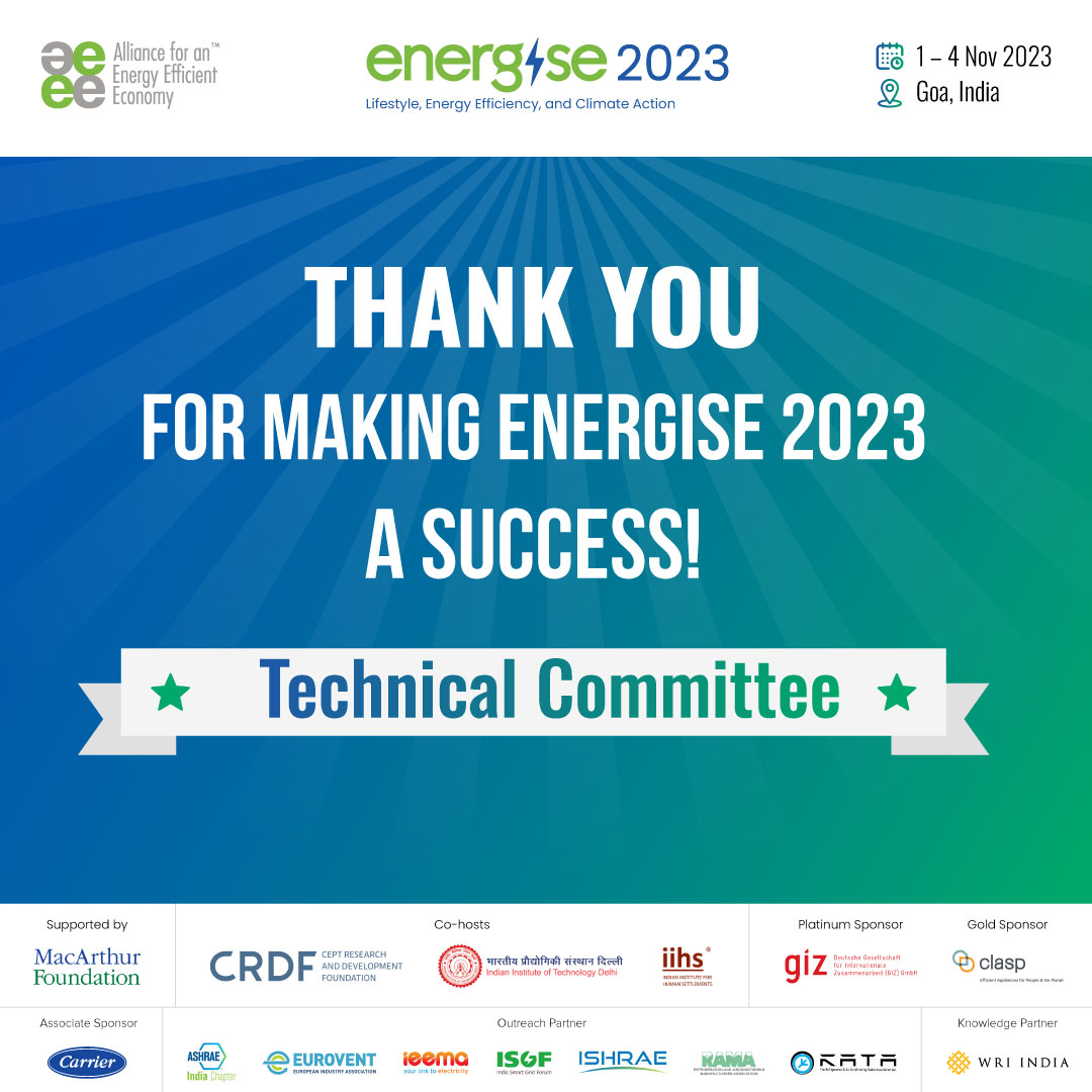AEEE_India's tweet image. #Energise2023 #TechnicalCommittee

Energise 2023 was a phenomenal success, thanks to our remarkable group of 80+ Technical Committee Members from across government, industry and academia. Your invaluable insights, guidance, and contributions powered up the conference and set the…