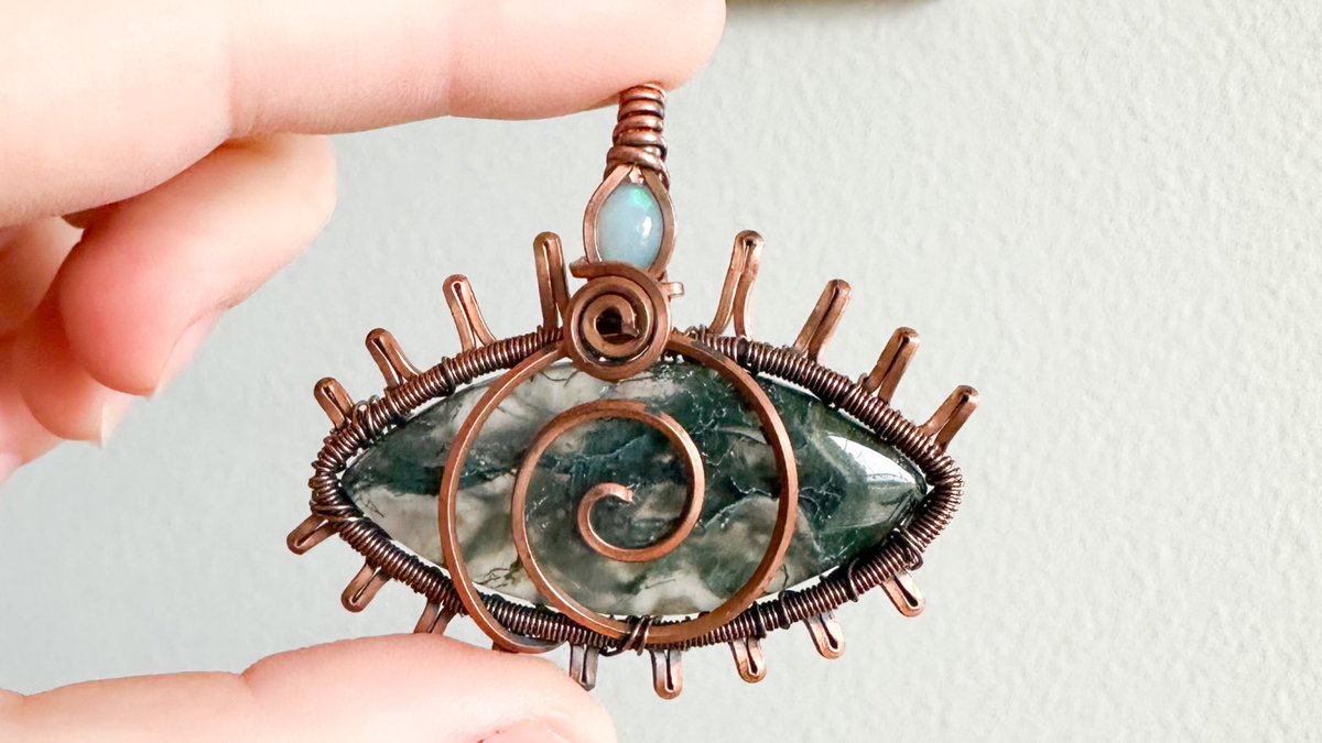 moss agate is so magical 🌻👁️💚 both pendants available Friday November 10th at 8pm eastern time <3