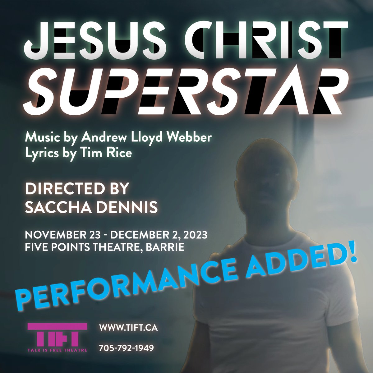 You DO know how to love him!
Due to popular demand, we have added a performance of our highly anticipated production of "Jesus Christ Superstar"!
ADDED PERFORMANCE: DECEMBER 2, 7 P.M.
Tickets/more info: tift.ca/shows/jcs