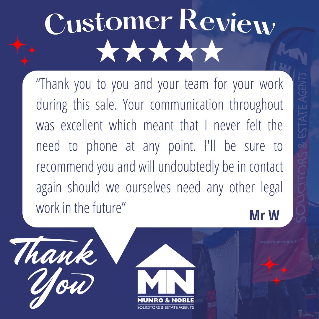 A positive experience for a client is what we at Munro & Noble strive for.  #Thankyouthursdays #MunroNoble