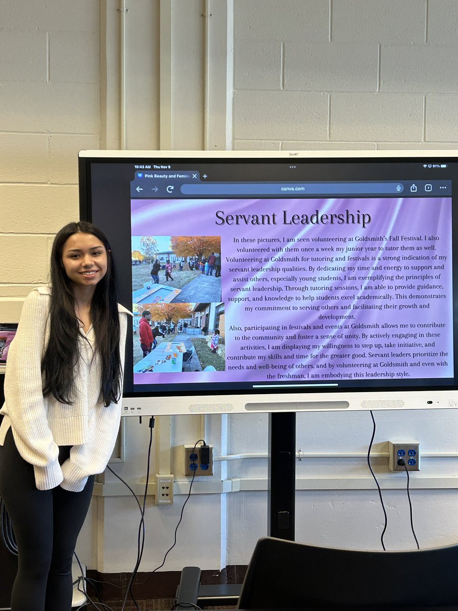 Congratulations to this scholar who completed her backpack defense today!  <a href="/JCPSBackpack/">JCPS Backpack</a> <a href="/Seneca_High/">Seneca High School</a> #Senecasoars