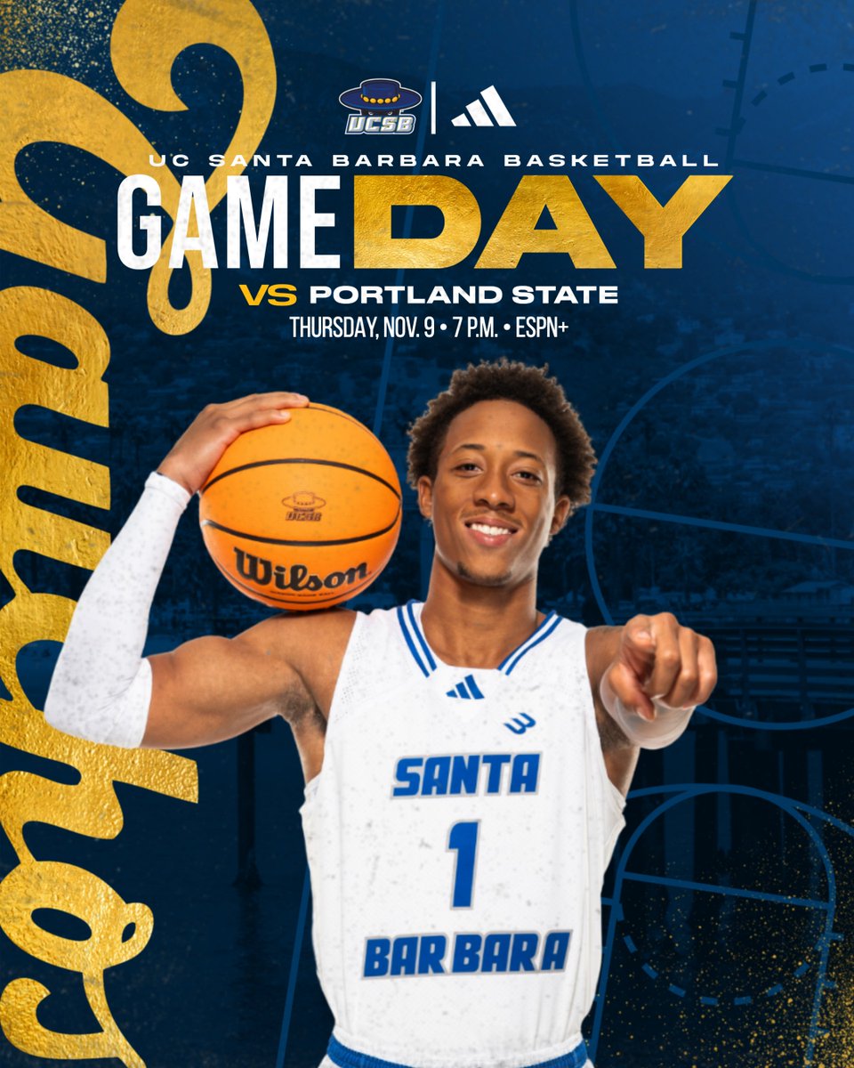 It all starts 𝙩𝙤𝙣𝙞𝙜𝙝𝙩: 🆚 Portland State ⏰ 7 p.m. 📍 The Thunderdome 📺 ESPN+ | es.pn/475WR8g 📊 bit.ly/UCSBvsPSULiveS… 🎟 bit.ly/UCSBvsPSUTicke… 🗞 bit.ly/UCSBvsPSUPrevi… #GoGauchos | @mvojet1