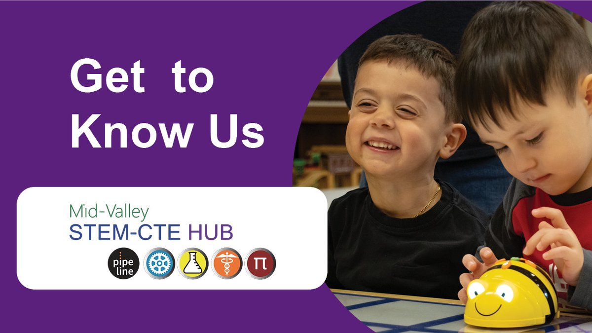 We are the Mid-Valley STEM-CTE Hub.

Our goal is to provide inclusive and equitable access to STEAM and career-connected learning opportunities to all students in our region. 

Learn more, youtu.be/ofK9cRTEl7A?si…

#STEMOregon #STEM