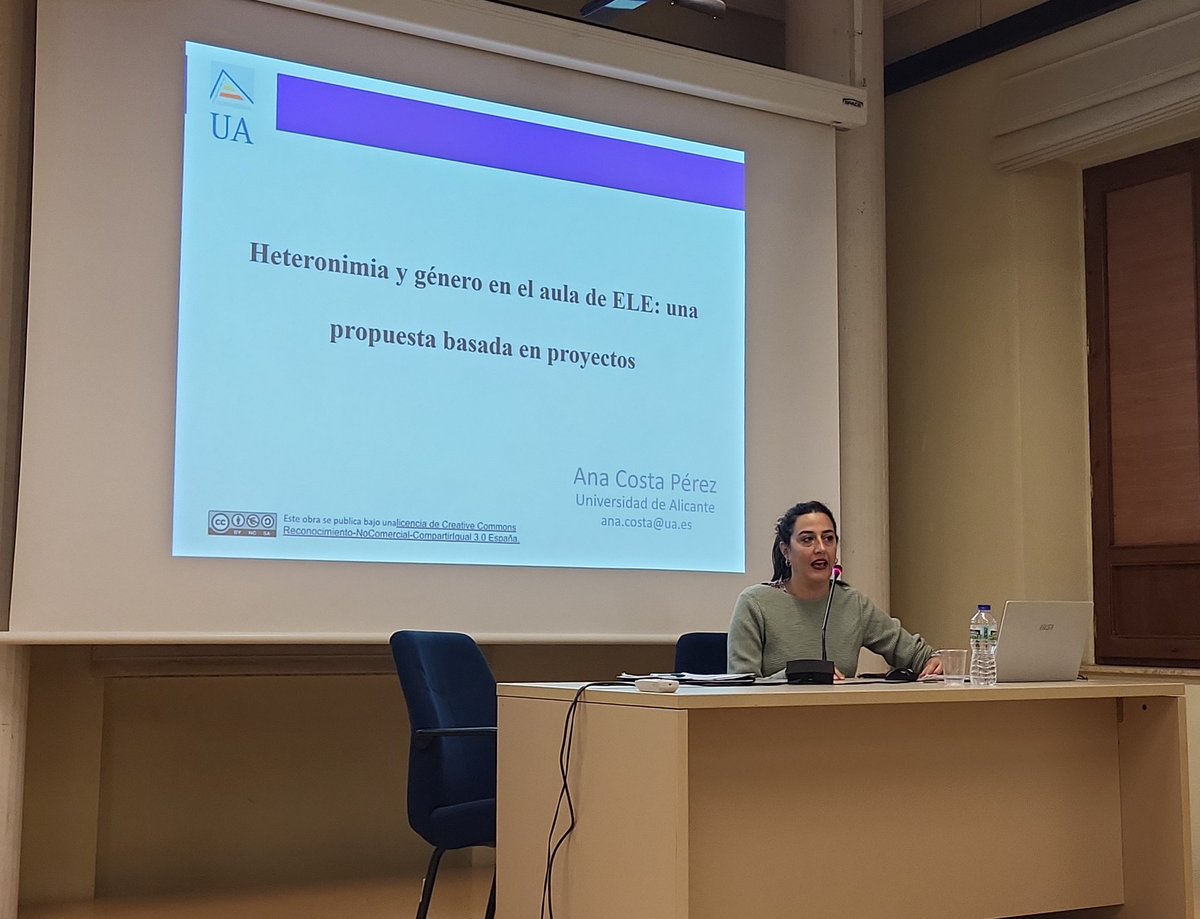 Ana Costa Pérez de la Universidad de Alicante: Heteronimia y género en el aula de ELE: una propuesta basada en proyectos y orientada a la acción <a href="/ciieleumu/">CIIELE Universidad de Murcia</a> <a href="/glleUMU/">Grado Lengua y Literatura Españolas UMU</a> <a href="/UMU/">Universidad Murcia</a> #queesgenero