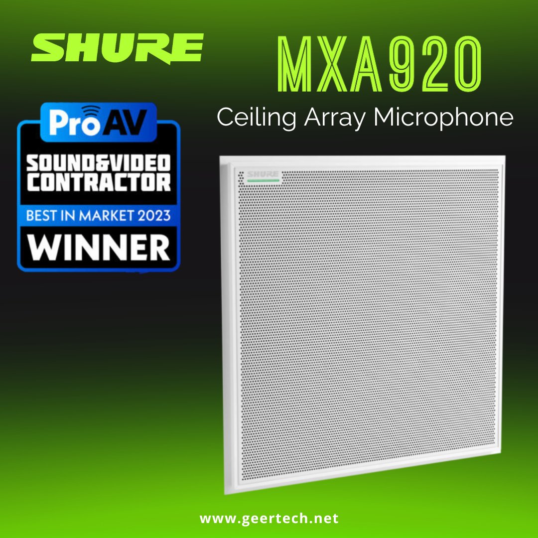 Congratulations to <a href="/Shure/">Shure</a> on their MXA902 winning the Best In Market Award from Pro AV! Reach out on our website for more information on everything Shure offers and help to find a local authorized dealer with the #MXA902 in stock!

ow.ly/8gf950Q3Mea

#Shure #ProAV #Award