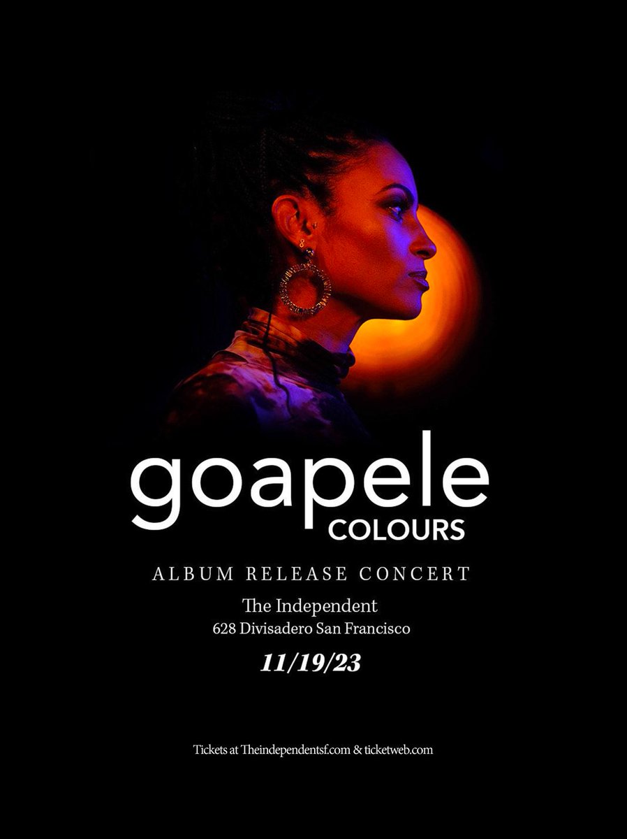 Bay Area! Can’t wait to celebrate my album release with you & share COLOURS LIVE The Independent SF 11/19!! 🙌🏽🎊