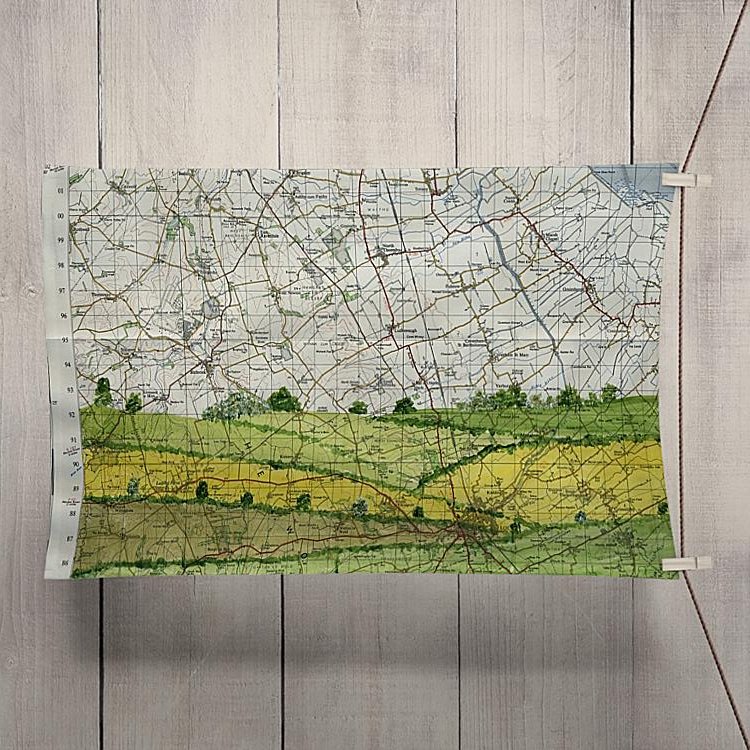 The #LincolnshireWolds 
With the pretty market town of #Louth at its heart, its well worth a visit.
Painted on a #VintageMap from 1968
#PrintsForSale #OrganicCotton tea towels, both are lovely #GiftIdeas 
#WomanInBizHour #LincsConnect @LincsWoldsAONB #MHHSBD #UKMakers