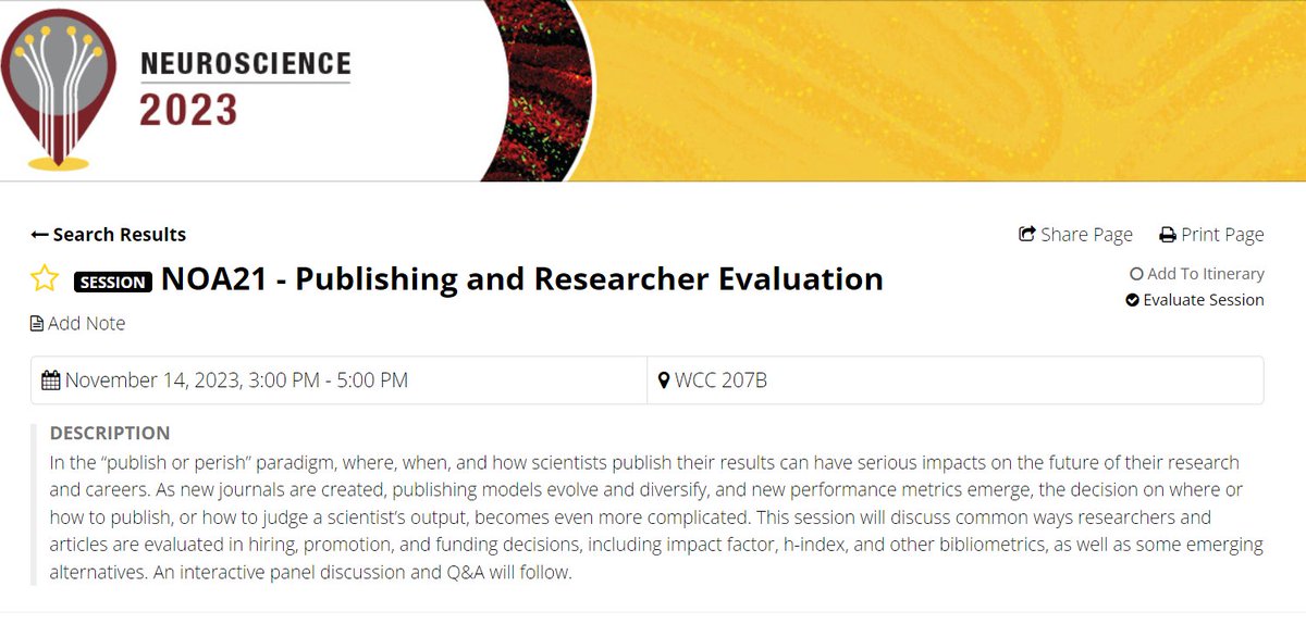 Devon Crawford, Program Director in the@NINDS4Rigor Office of Research Quality,

will be a panelist in “Publishing and Researcher Evaluation” on Tuesday 11/14 from 3-4:30pm in WCC 207B.

She will be presenting her personal perspective on bibliometrics in research assessment!