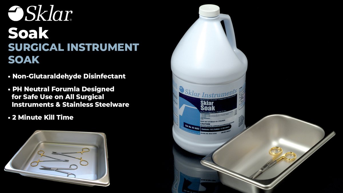 SklarSurgical's tweet image. Swift and powerful protection in just 2 minutes! Introduce Sklar Disinfectant Instrument Soak to your process - because every minute counts when it comes to safety! 🛡️⏱️#SterileSolutions #InfectionControl #SurgicalInstruments #SterileProcessing sklarcorp.com/sell-sheets/Sk…