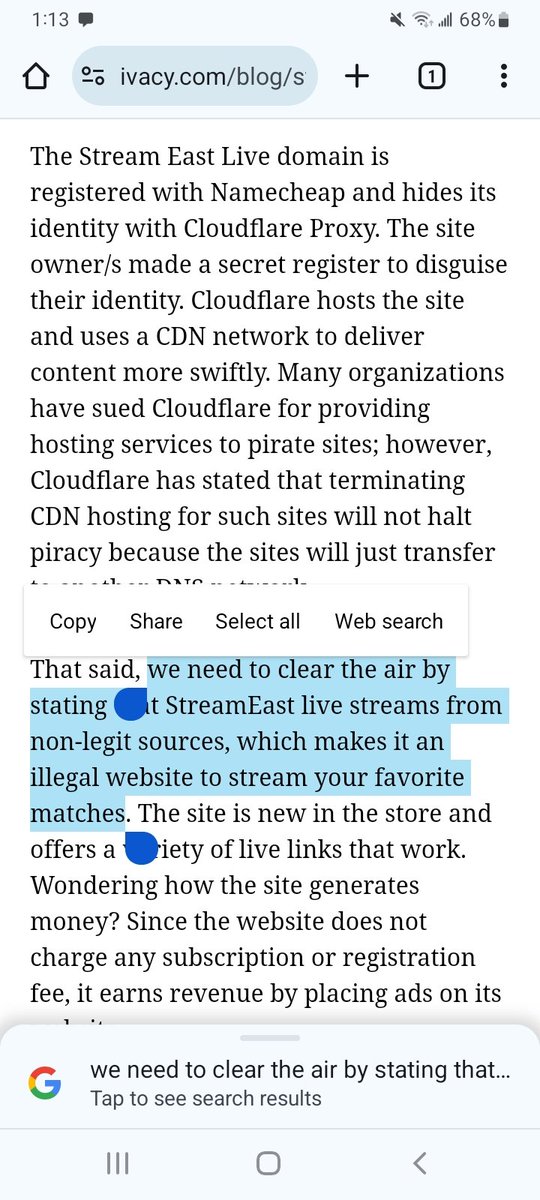 ColbyHonke's tweet photo. @GoBigRedCast @samromshek It's a pirate site to get around copyright law https://t.co/hAMvpAx33i
