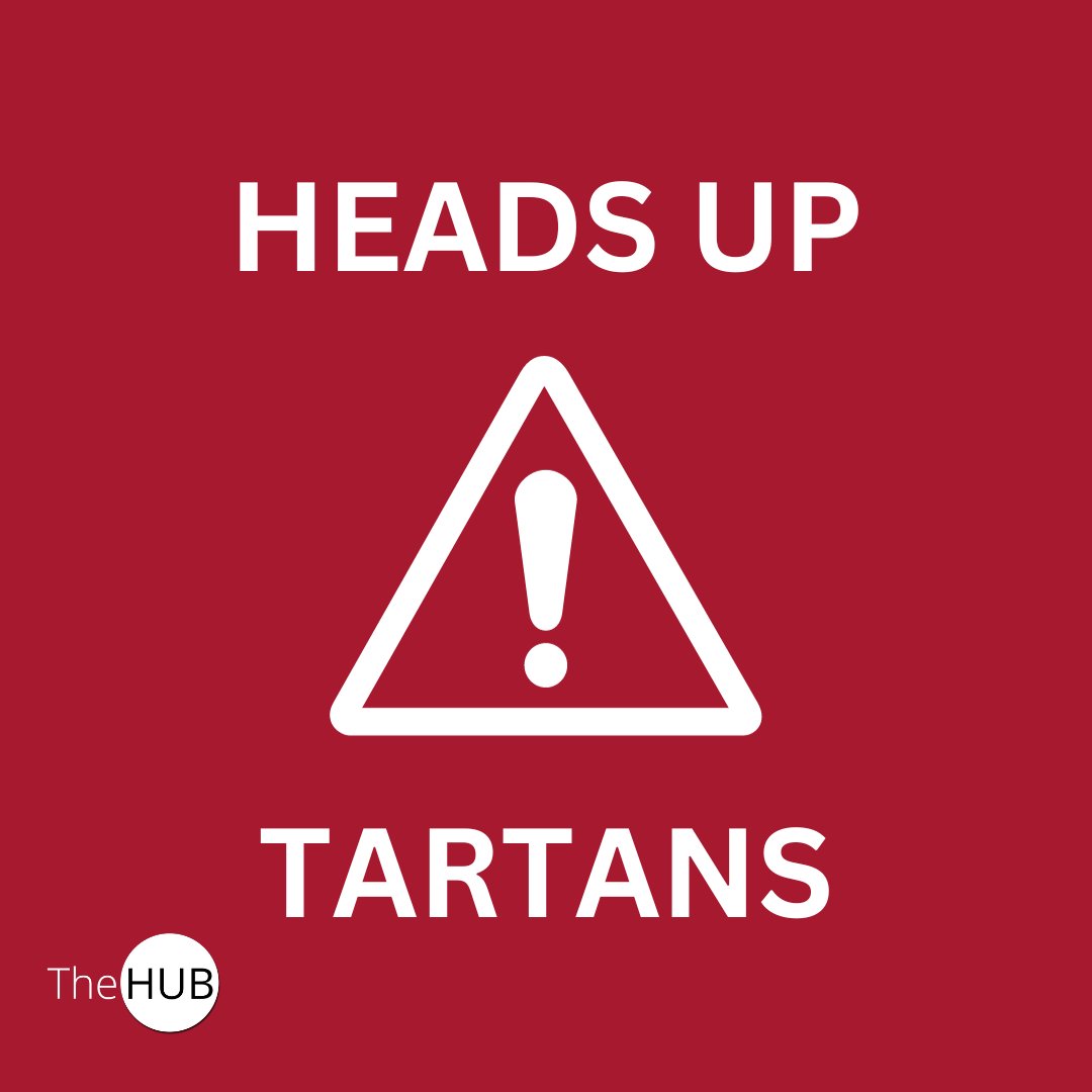 Heads up, Tartans! From 2:30 to 4:30 p.m. on 11/9, The HUB will be closed. If you need assistance during this time please call our offices and we will be happy to assist you! Normal hours and procedures will resume on 11/10