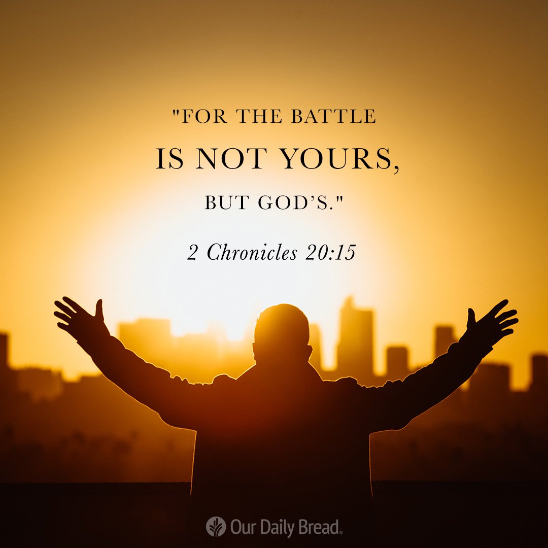 We can choose to rest in a spirit of worship even in the middle of a war zone. ~ 2 Chronicles 20:15-22 

@OurDailyBread #praisetheLord  #worshipGod #singpraises