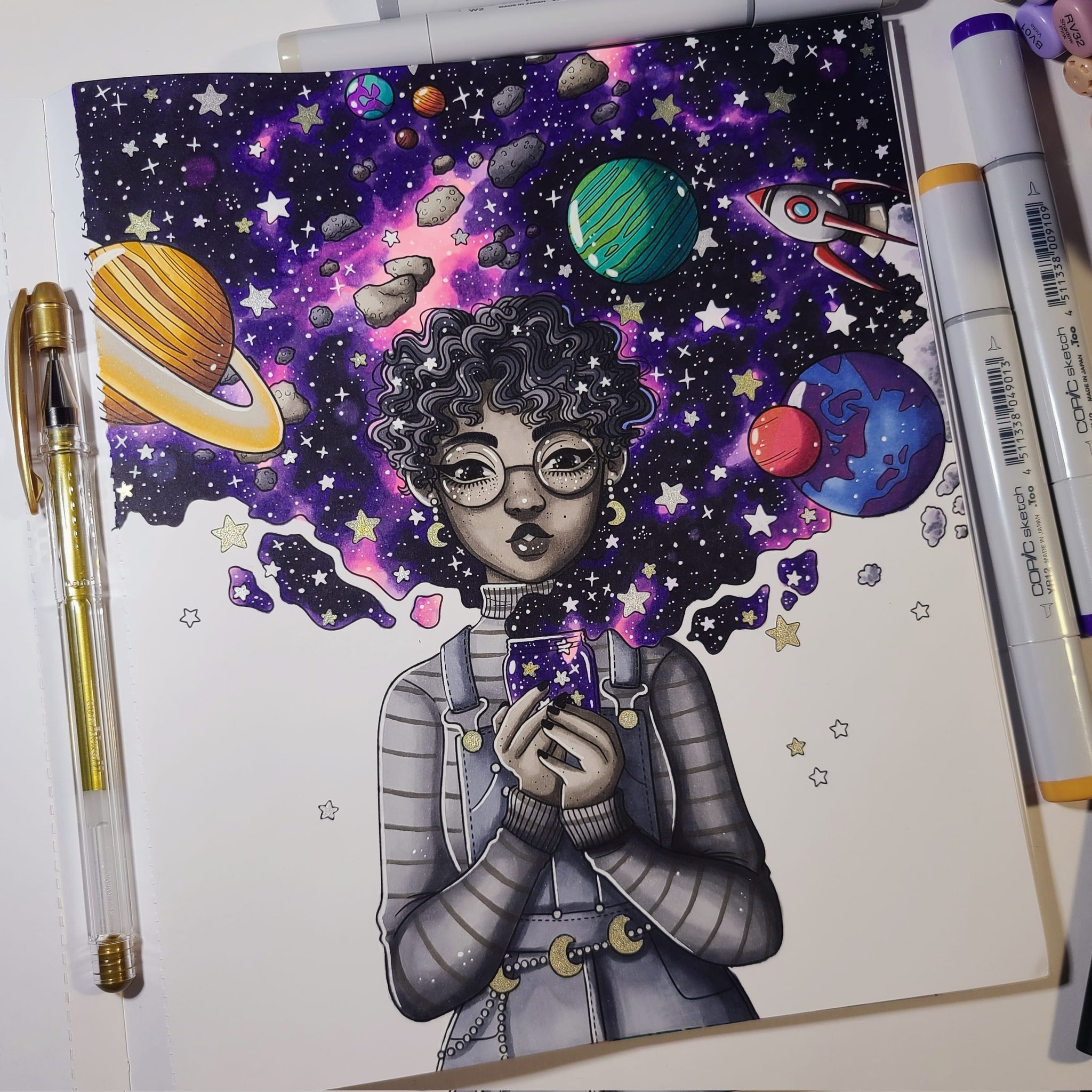 Galaxy Gals: An Alcohol Marker Coloring Book of Mighty Cosmic Heroines [Book]