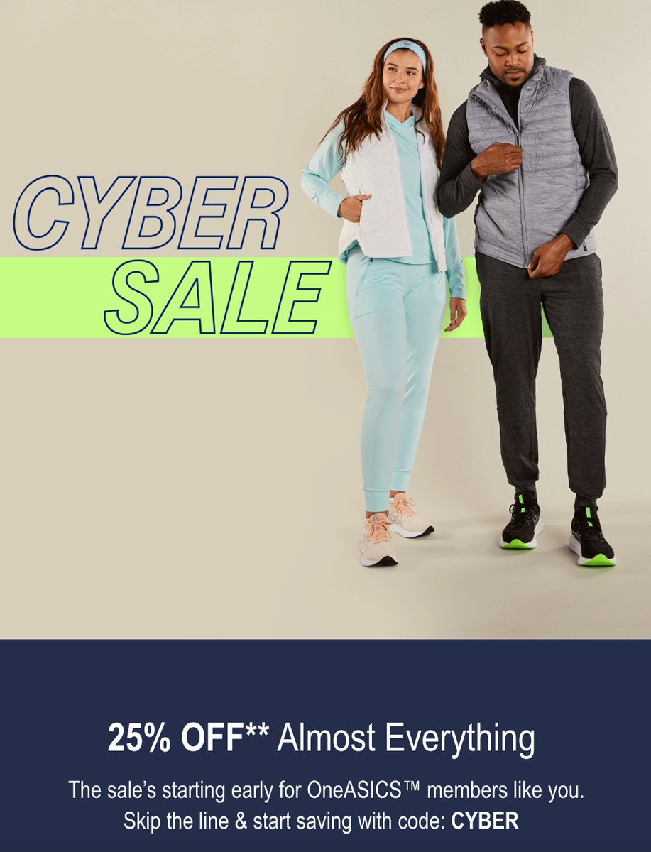 SOLELINKS's tweet photo. Ad: 25% off almost everything on ASICS US for OneASICS members - use code CYBER

SHOP => https://t.co/nPzdaRv8bY https://t.co/tixfqRR1R2