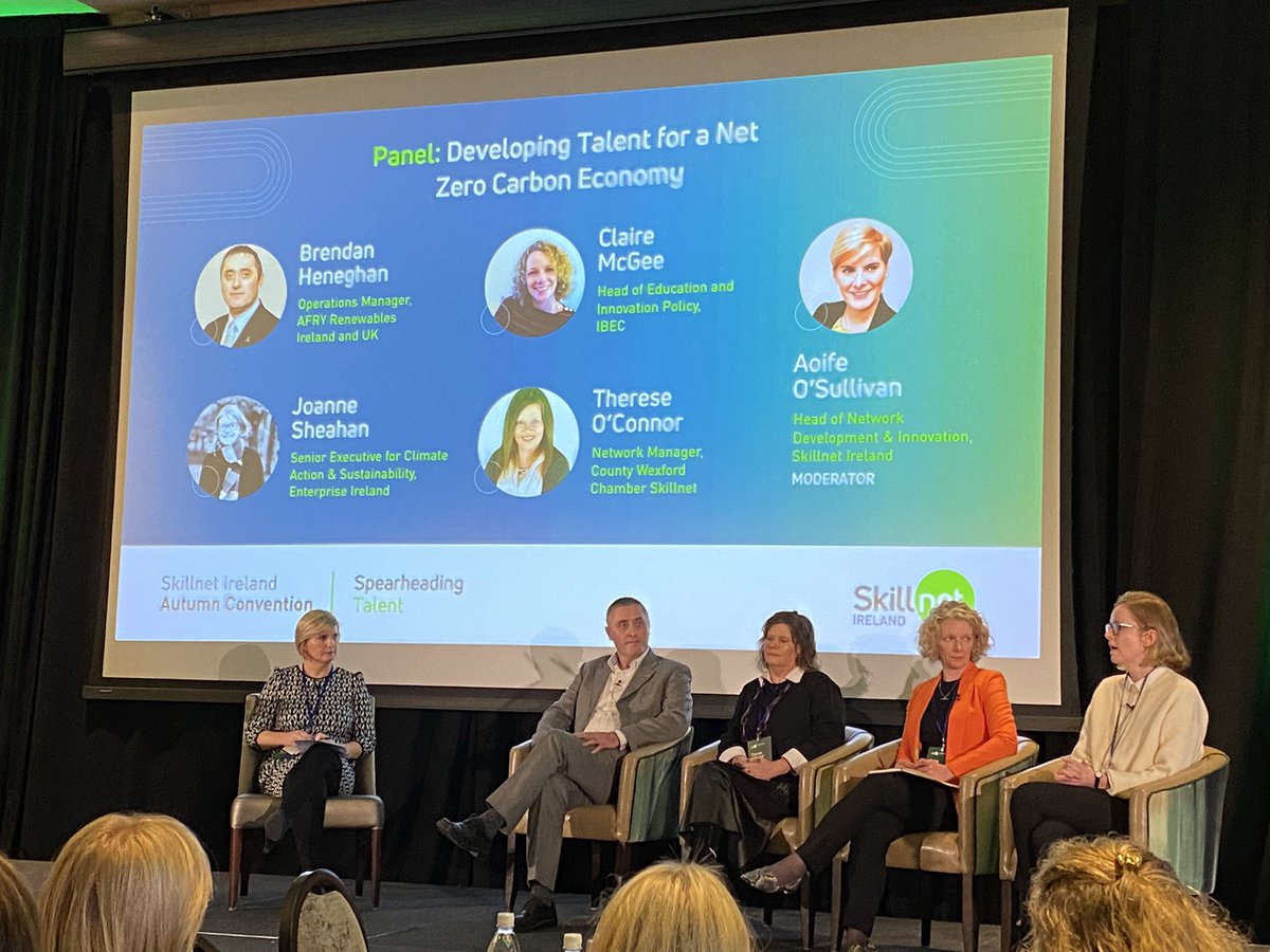 Net Zero Carbon Economy- Discussion with a broad spectrum of speakers at the #SkillnetIreland conference in Kilkenny today.