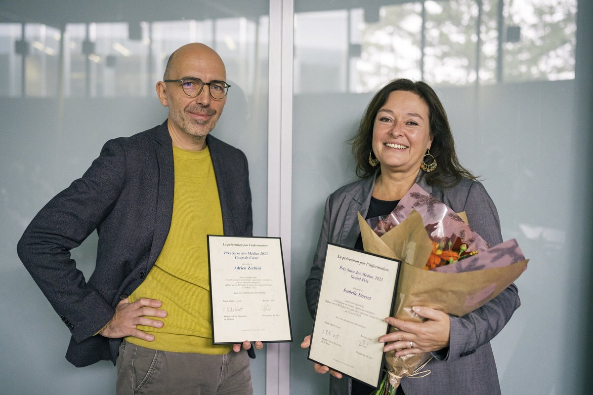 Le jury de la 30e édition du Prix Suva des Médias a remis ses distinctions le 9 novembre.

La journaliste Isabelle Ducret remporte le Grand Prix. Adrien Zerbini remporte le prix coup de coeur. Voir le communiqué de presse:
suva.ch/fr-ch/autoport…