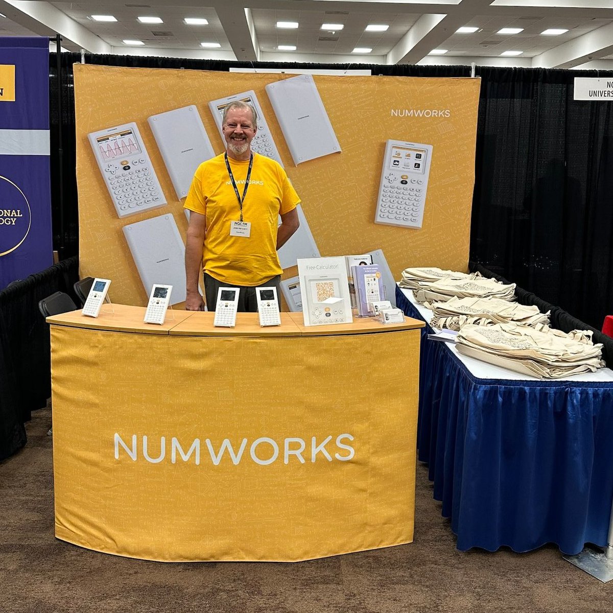 NumWorks's tweet photo. Visit booth 309 at #NCCTM23 π€© today and tomorrow to explore the NumWorks calculator!
Don't forget to grab one of our famous tote bags! π
#MTBoS #iteachmath https://t.co/ZkBhO4OwrG