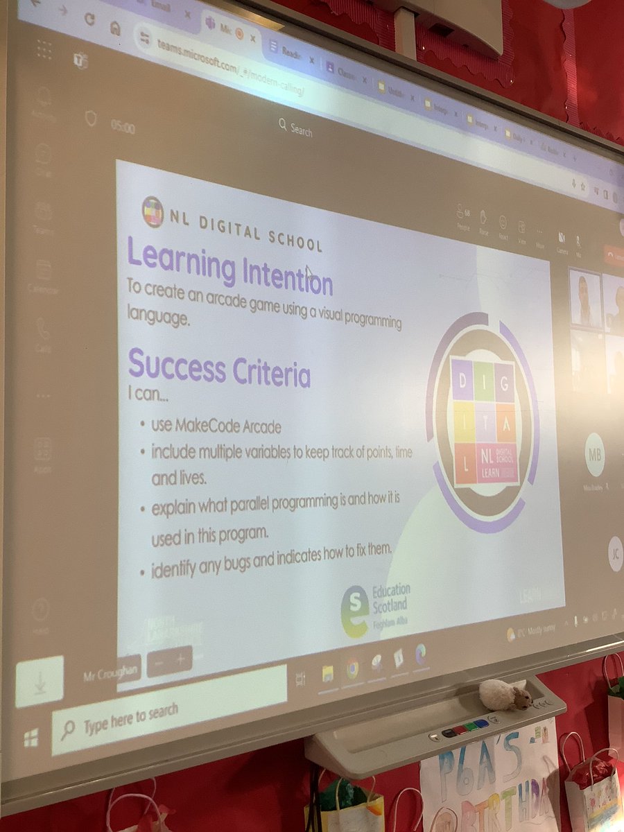 missjecameron's tweet image. P6A had so much fun this afternoon joining in with another #CSScotland23 live lesson. We used Microsoft #MakeCode to create our very own arcade maze game! @DycePrimary @DigiLearnScot @NLDigitalSchool @MSMakeCode