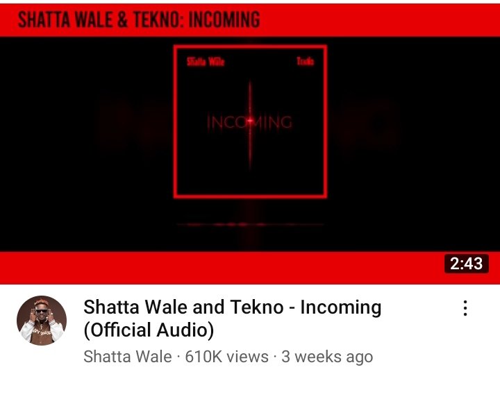 WebkidAfrika's tweet photo. Charlie Sarkodie couldn't withstand the pressure and the kinda numbers shatta wale's #incoming song was pulling on the DPs so Mandem had to add visual to redeem himself.

The New Shatta wale is occupying every vacant position so tell your MCM to level up his game plan https://t.co/2CelXodNih