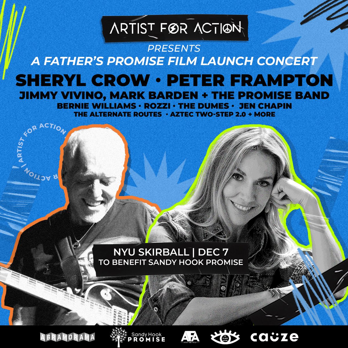 Join #SandyHookPromise and @afaventures in #NYC on Dec. 7th for a special one night only concert to celebrate the launch of the film 'A Father’s Promise' about our Co-Founder @markbardenSHP. Tickets on sale now: found.ee/nyutickets #ProtectOurKids @SherylCrow @peterframpton