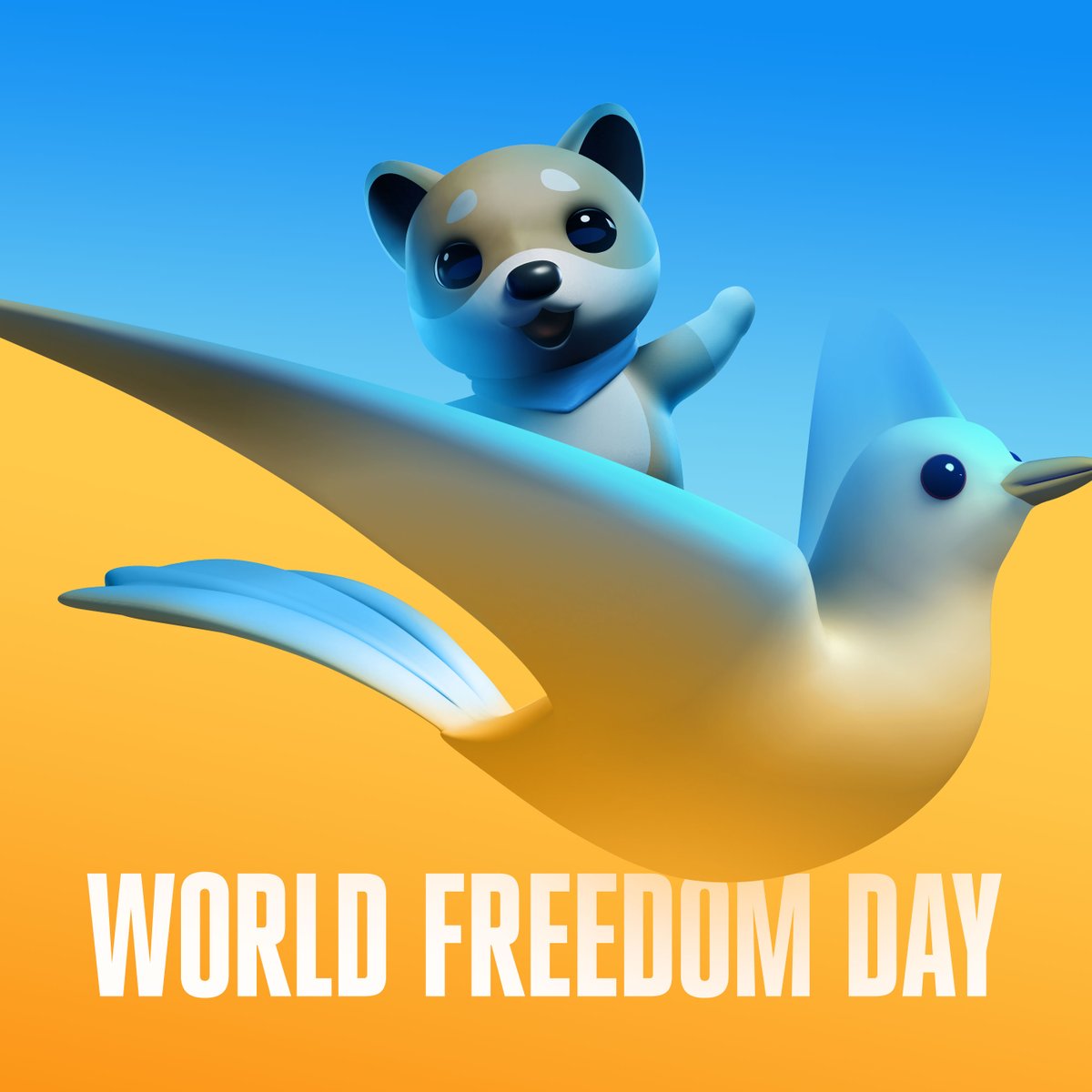 Celebrate World Freedom Day with Baby Doge! 🐶 Spread love, joy, and freedom to all. Let's unite and make this world a better place! #WorldFreedomDay #BabyDoge #SpreadLove