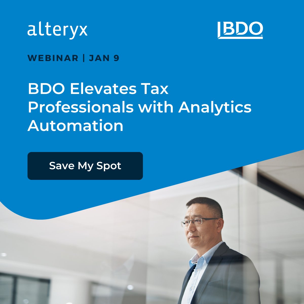 alteryx's tweet image. Elevate your tax department from reactive to proactive! Give them the tools they need to focus on high-value activities without having to rely on data experts. Join this live webinar with @BDO_USA to learn more.

Register: ow.ly/CSR750Q2koh

#TaxAnalytics #AnalyticsForAll