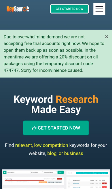 Had a ton of interest in 3 month free trial of KeySearch - if you got this error please TRY AGAIN - it should be resolved.

1. If you have a VPN on, turn it off
2. Sign up for free trial on KeySearch(.)co
3. Comment on this thread and I will DM you asking for the email you signed