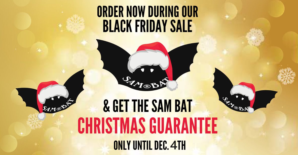 SamBatCorp's tweet image. SAM BAT Christmas Guarantee runs until December 4th! Order your custom bat before then to ensure arrival before Christmas #SamBat #CustomBat #Christmas #Baseball #TheOriginalMapleBat

USA: ow.ly/szgZ50Q5WQm
CAN: ow.ly/ZbW450Q5WQq