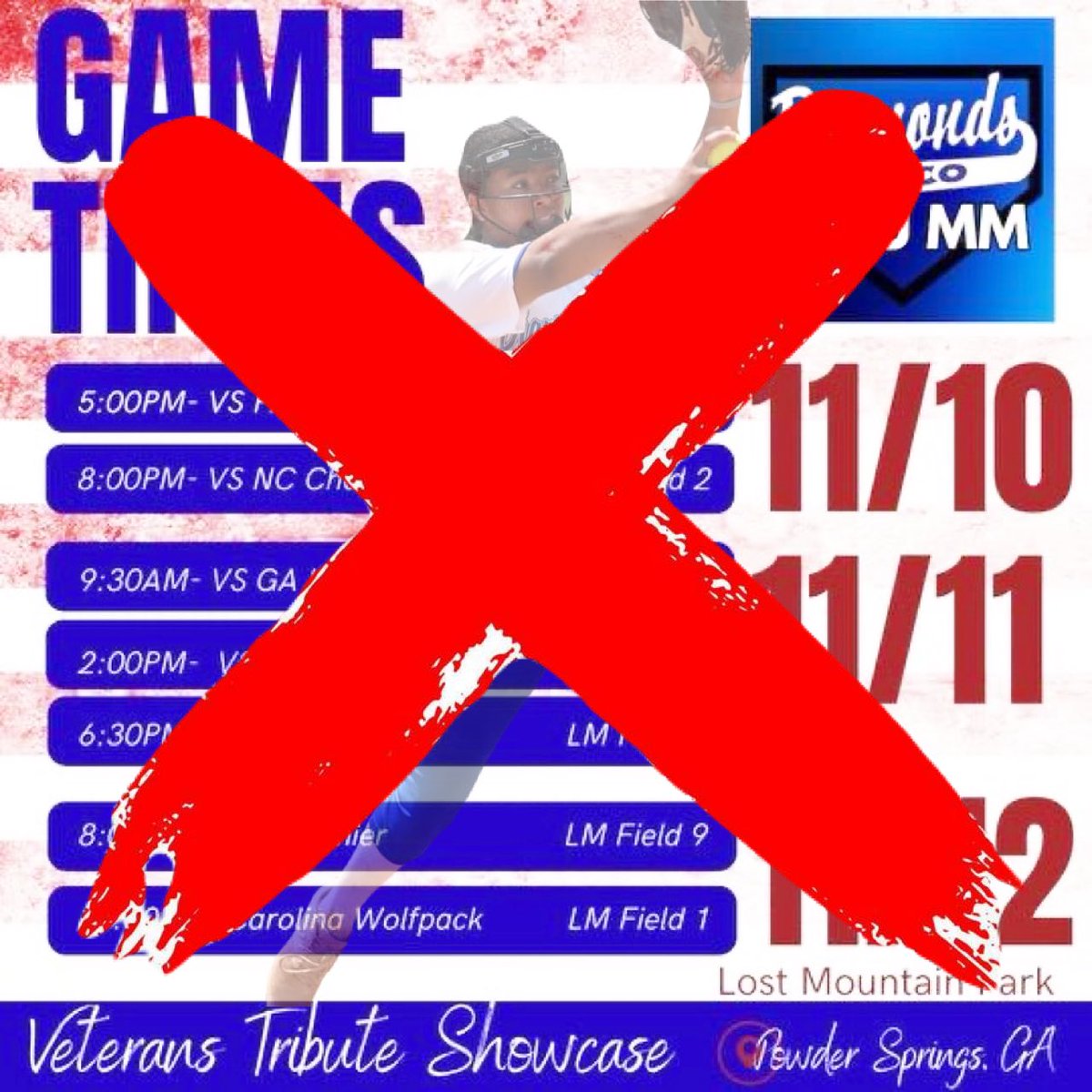 Jaelynn Anthony 2026 (@jaelynnanthony1) on Twitter photo 🚨SCHEDULE UPDATE: GA CANCELLED 🚨 unfortunately due to weather our Veterans Tribute Showcase Tourney has been cancelled 😞!
<a href="/MmWasco/">Wasco Diamonds 18u MM</a> <a href="/WascoDiamonds/">Wasco Diamonds</a> <a href="/coach2morrow/">Coach Morrow</a> <a href="/jillienwaldron/">Jillien</a> <a href="/mnilles3/">NillesStrength&Speed</a> <a href="/ExtraInningSB/">EXTRA INNING SOFTBALL</a> <a href="/ondecksoftball/">OnDeck Softball 🥎</a> <a href="/OHSPantherSB/">Oswego Softball</a> <a href="/NIUSoftball/">NIU Softball</a> <a href="/sut24/">Chris Sutcliffe</a> <a href="/NUSBcats/">Northwestern Softball</a> <a href="/CarylDrohan/">Caryl Drohan</a> 🚨SCHEDULE UPDATE: GA CANCELLED 🚨 unfortunately due to weather our Veterans Tribute Showcase Tourney has been cancelled 😞!
<a href="/MmWasco/">Wasco Diamonds 18u MM</a> <a href="/WascoDiamonds/">Wasco Diamonds</a> <a href="/coach2morrow/">Coach Morrow</a> <a href="/jillienwaldron/">Jillien</a> <a href="/mnilles3/">NillesStrength&Speed</a> <a href="/ExtraInningSB/">EXTRA INNING SOFTBALL</a> <a href="/ondecksoftball/">OnDeck Softball 🥎</a> <a href="/OHSPantherSB/">Oswego Softball</a> <a href="/NIUSoftball/">NIU Softball</a> <a href="/sut24/">Chris Sutcliffe</a> <a href="/NUSBcats/">Northwestern Softball</a> <a href="/CarylDrohan/">Caryl Drohan</a>