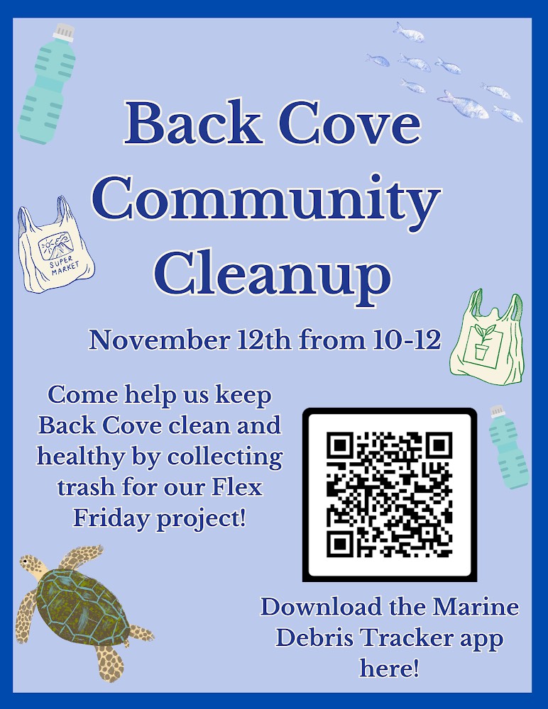 baxteracademy's tweet image. Join Baxter staff and students for a Back Cove Community Cleanup this Sunday, November 12th 10am-12pm!