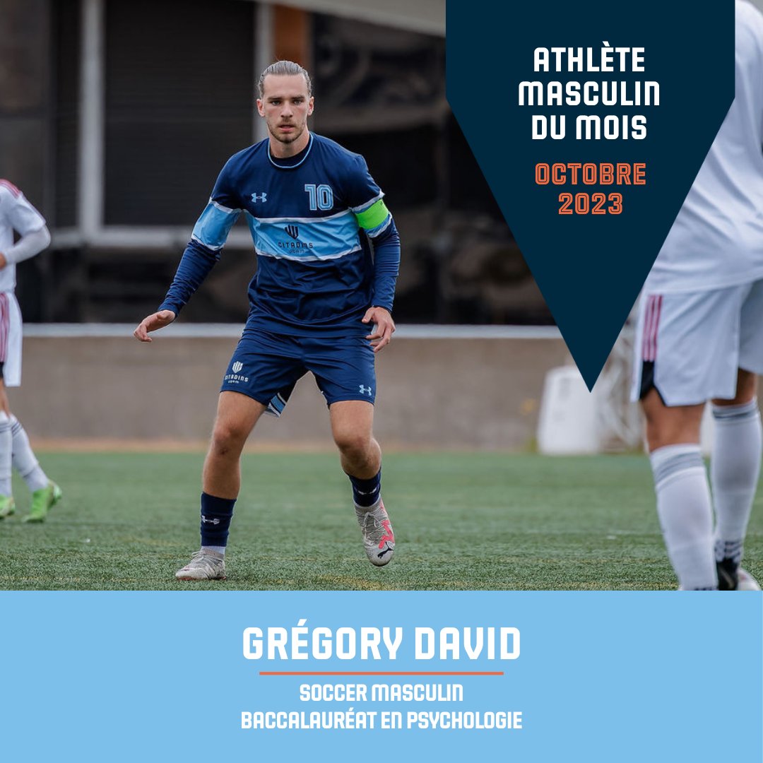 [Athlètes du mois] 👟🚺Élisa Tripotin, cross-country, et ⚽🚹Grégory David, soccer masculin, sont les athlètes du mois d'octobre chez les Citadins. #goCitadins
