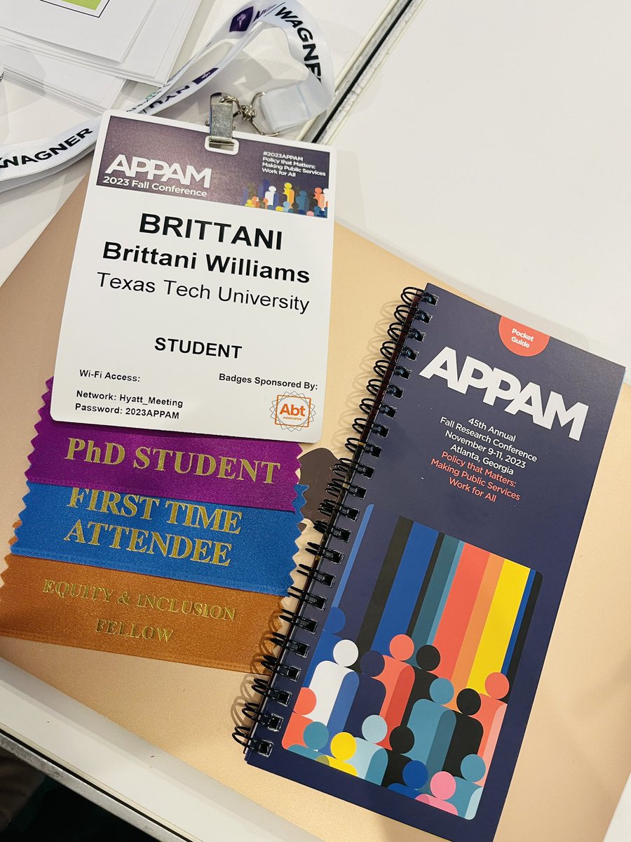 BDMWilliams's tweet image. It’s my first APPAM😬 #APPAM2023 #EquiyAndInclusionFellow
