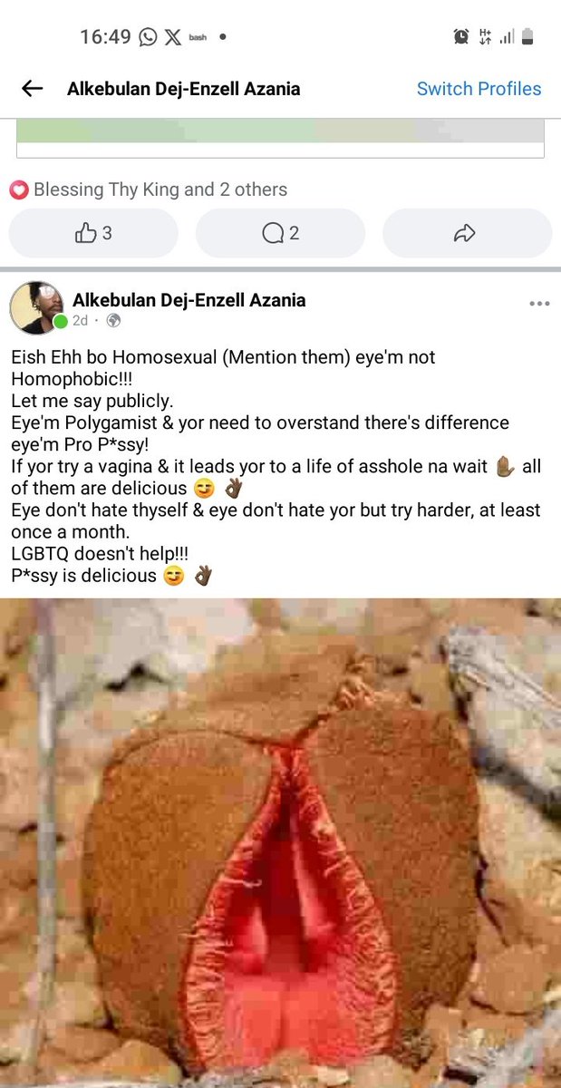 Denzelldejaar's tweet photo. @selenagomez/@serenawilliams/@somizi Eye'm not Homophobic!!!
Let me say publicly.Eye'm Polygamist & yor need to overstand there's difference eye'm Pro P*ssy
@MAVERIC68078049 , @Sphe____ , @ChrisExcel102 , @elonmusk , @AdvoBarryRoux
#fcklive #Gaza #NoToLGBTQ #NoSinglemarriagebill https://t.co/p8eQlGz1fQ