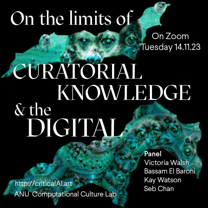 Next week! Institutional catharsis comes to the latest instalment of "Critical AI in the Art Museum", with a panel on the limits of the digital in the museum/curatorial pedagogy. 

Sign up, or catch up on the previous events in the series at criticalai.art