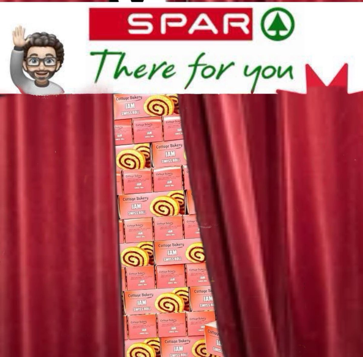 spar_ossy's tweet photo. The curtains are opening, 
          Jam Roll available from noon
                       Don’t miss out
 #sparossyspecials
#sparossy
#spar 
#oswaldtwistle 
#thereforyou
#sparuk https://t.co/LJxDBwjsgg