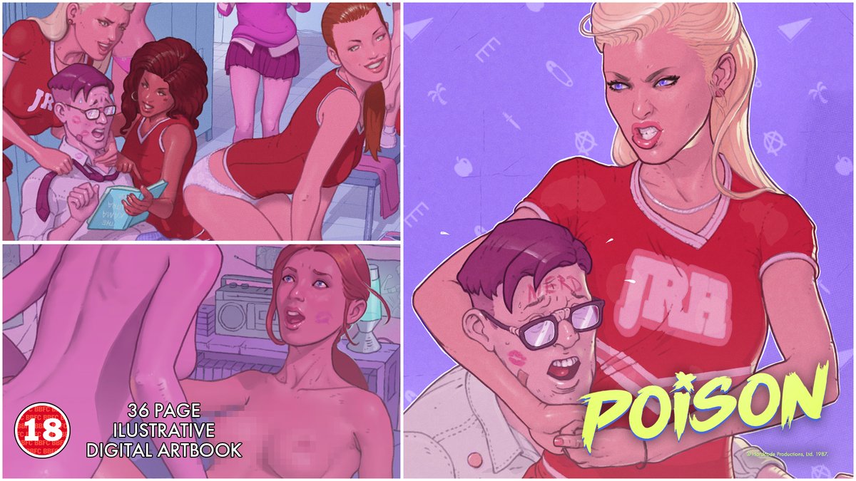 CraigPaton's tweet image. Got banned from a big art Discord recently for posting about my Poison artbook. Check it out in my bio if you'd like to see what offended their sensitive eyes. 
Also, any recommendations for good places to share adult themed artwork would be very welcome. 😅