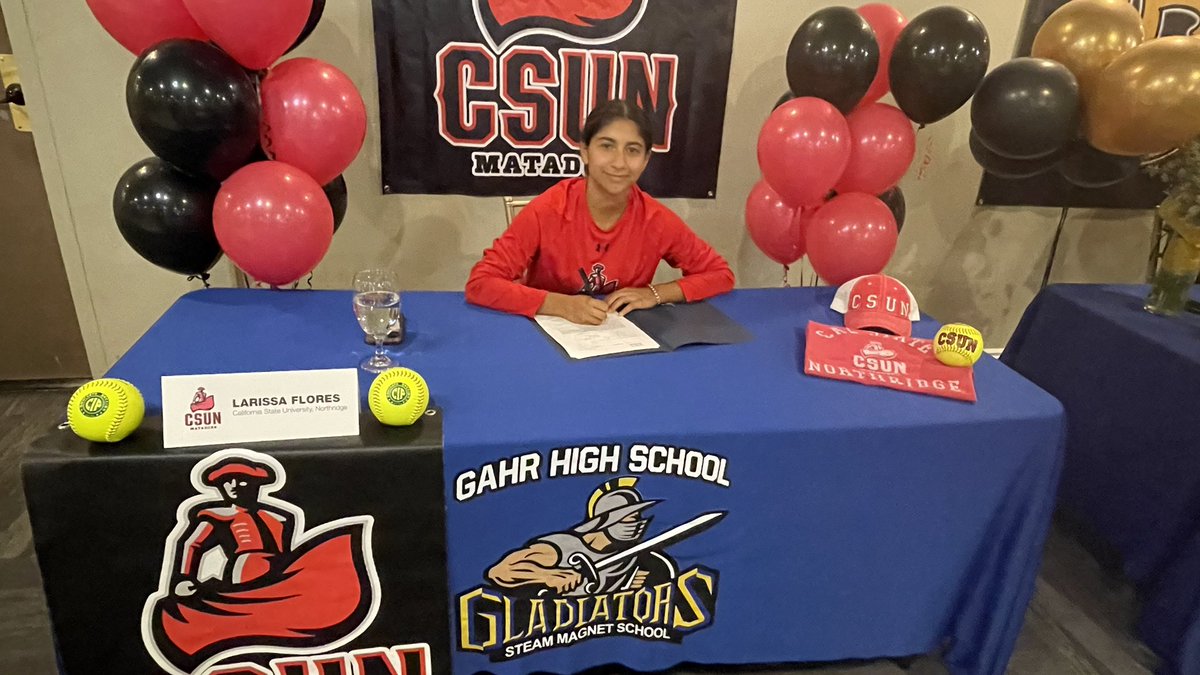 NATIONAL SIGNING DAY ✍️

CONGRATULATIONS to our very own LARISSA FLORES for officially signing with CALIFORNIA STATE UNIVERSITY NORTHRIDGE! WE ARE SO PROUD OF YOU LARISSA!!! 🎉 GO MATADORS! 👏
<a href="/LarissaF11_2024/">Larissa.Flores</a> <a href="/CSUNSoftball/">CSUN Softball</a> 
#cheehoo #5sup #NLI #signed #committed