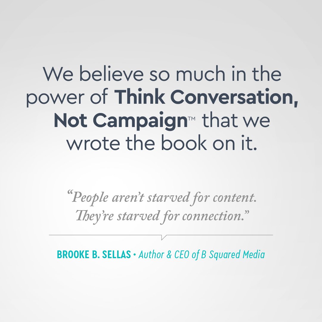 B Squared Media (@hellobsquared) on Twitter photo Have you gotten your copy of #ConversationsThatConnect yet?
This book is everything you didn't know your brand needed! <a href="/BrookeSellas/">Brooke B. Sellas</a> and her invaluable knowledge ➡️ all in one place.
Get your copy today! 👉 bit.ly/B2book
#ThinkConversation #SMM #CX Have you gotten your copy of #ConversationsThatConnect yet?
This book is everything you didn't know your brand needed! <a href="/BrookeSellas/">Brooke B. Sellas</a> and her invaluable knowledge ➡️ all in one place.
Get your copy today! 👉 bit.ly/B2book
#ThinkConversation #SMM #CX