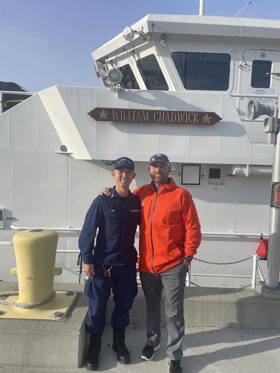 CGA_Baseball's tweet photo. Coach Casey &amp; Coach Farina got a tour aboard the FRC William Chadwick out of Boston, MA thanks to our 22 Alum Nate Nam! Nate &amp; his crew are on campus this week for the Secretaries Cup! #BearsOnTheWater https://t.co/SpXYDX1vXb