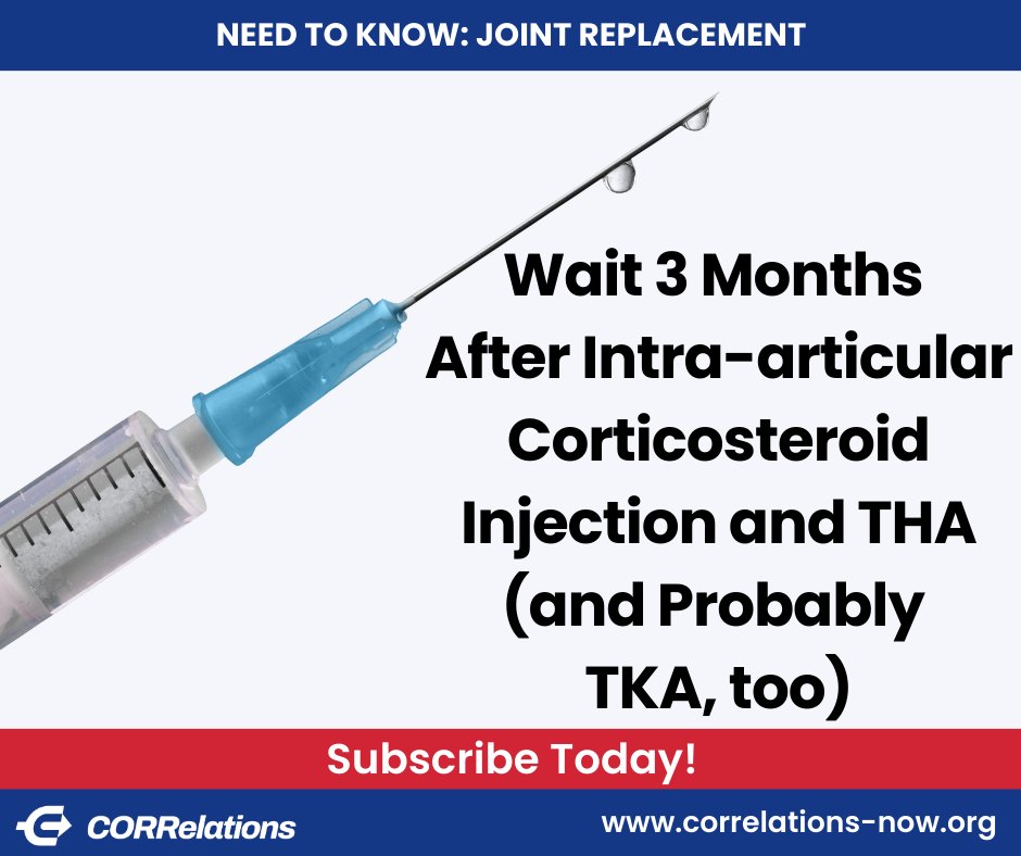 A new meta-analysis from @JArthroplasty found higher odds of PJI after THA with steroid injections within 3 months of surgery. Editor-in-Chief Seth Leopold MD takes it one step further: ow.ly/Wbbv50Q5WFK #THA #TKA #jointreplacement #infection #orthopaedics #orthotwitter